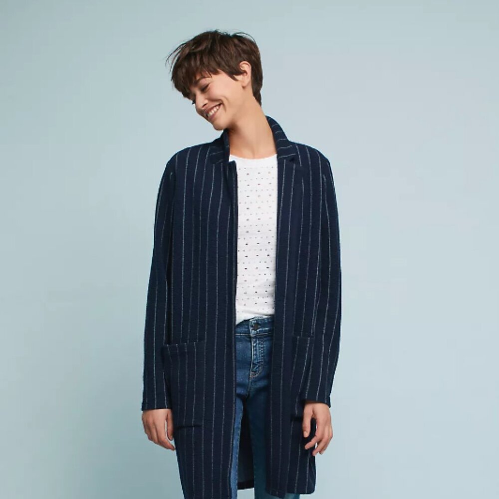 Anthropologie | Pinstripe Oversized Jacket